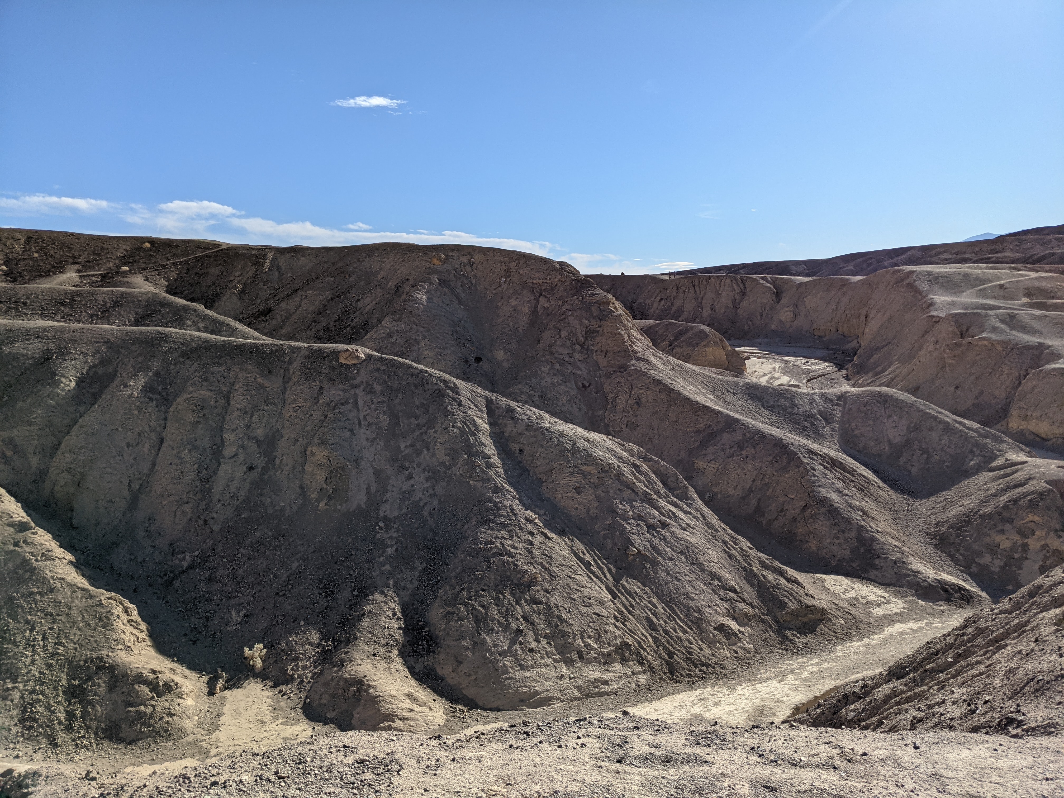 Similar view to the previous, but from partway down a hill, so that you can only see a short distance through valleys in the hill.